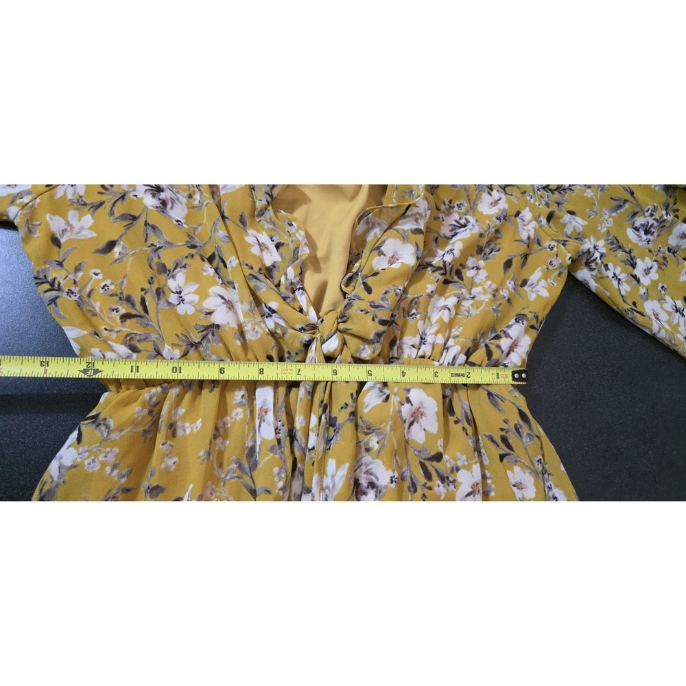 NEW SHOW ME YOUR MUMU ADDY TIE DRESS FLIRTIN FLORAL Yellow Boho‎ Festival Sun M - Picture 7 of 10